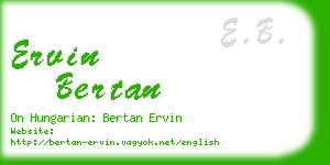 ervin bertan business card